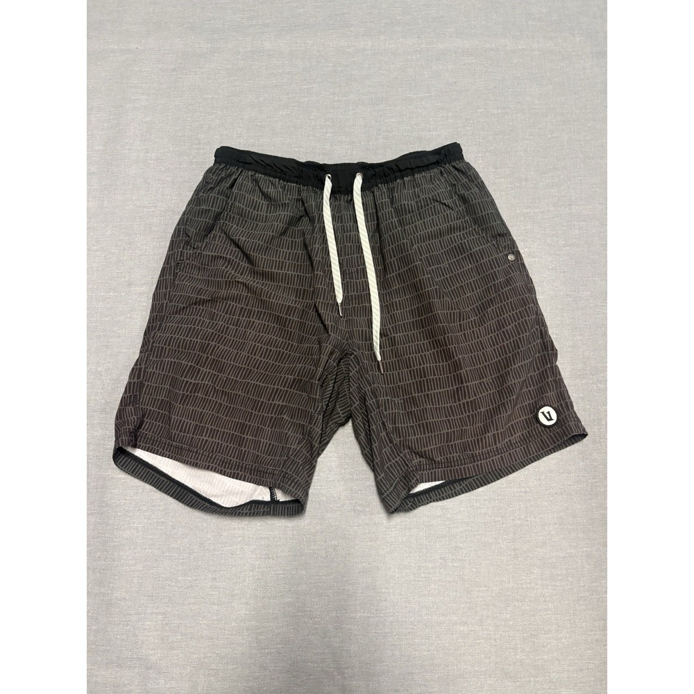Vuori 7" Kore Shorts Lined Mens Size Large Geometric Black / Grey V302